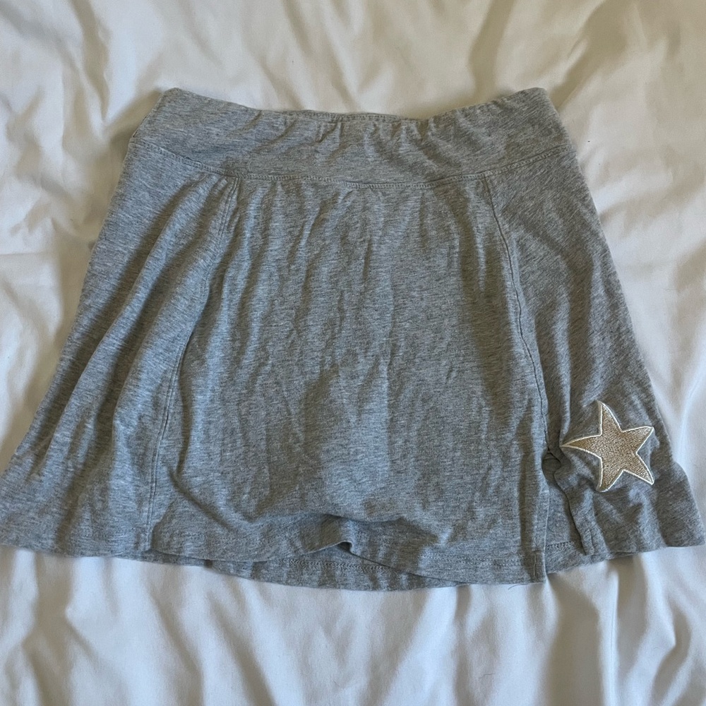 Grayson Threads Heather Gray Skater Skirt with Star Detail